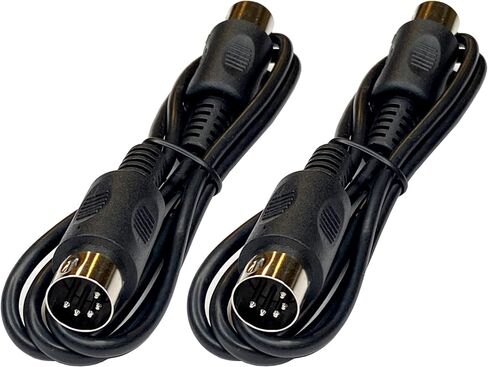MIDI Cable 3 ft Male to Male 5 Pin DIN Plugs Black (3) in Saudi Arabia