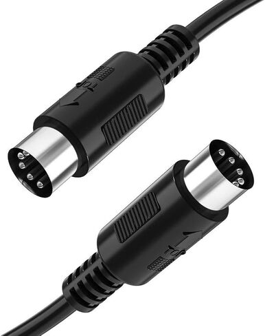 Maxmoral Black Moulded Connector Shell 3 Feet Male to Male 5 Pin MIDI Cable Compatible with MIDI Keyboard and Pedal Controller and Analogue Synthesizer in Saudi Arabia