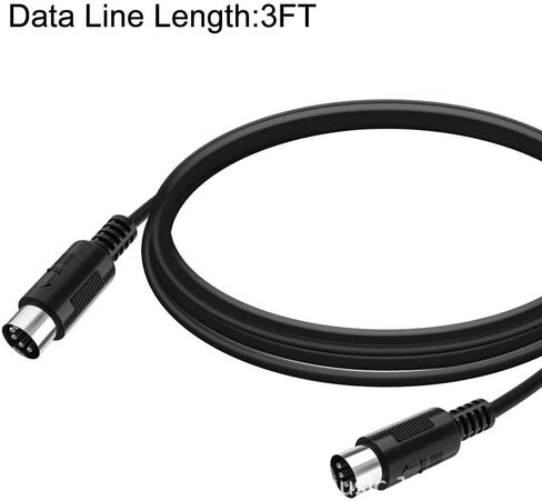 Maxmoral Black Moulded Connector Shell 3 Feet Male to Male 5 Pin MIDI Cable Compatible with MIDI Keyboard and Pedal Controller and Analogue Synthesizer in Saudi Arabia