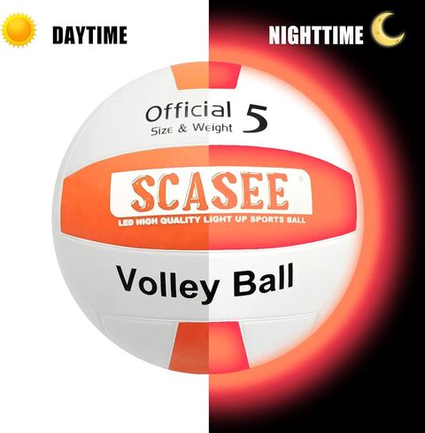 Light Up Volleyball - Official Size & Weight - Extra Pump and Batteries - Glow in The Dark Indoor or Outdoor Volleyballs for Kids,Teen Boys,Girls.Adults in Saudi Arabia