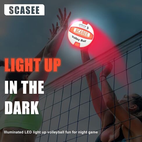 Light Up Volleyball - Official Size & Weight - Extra Pump and Batteries - Glow in The Dark Indoor or Outdoor Volleyballs for Kids,Teen Boys,Girls.Adults in Saudi Arabia