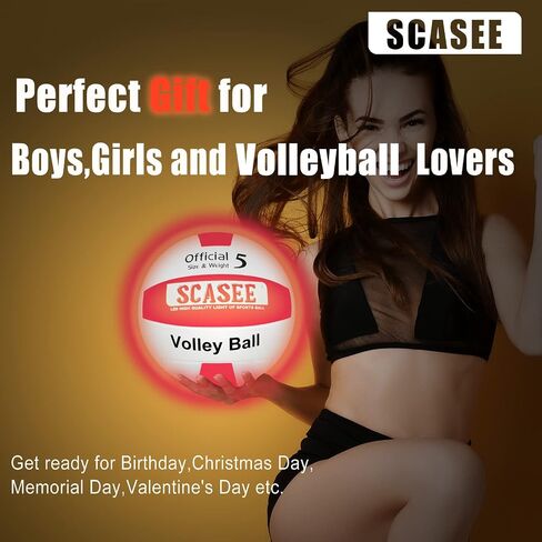 Light Up Volleyball - Official Size & Weight - Extra Pump and Batteries - Glow in The Dark Indoor or Outdoor Volleyballs for Kids,Teen Boys,Girls.Adults in Saudi Arabia