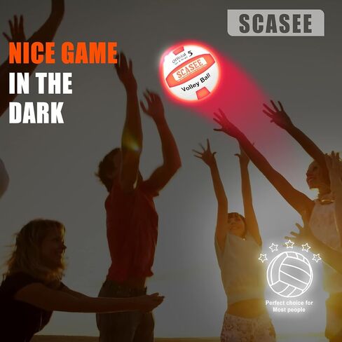 Light Up Volleyball - Official Size & Weight - Extra Pump and Batteries - Glow in The Dark Indoor or Outdoor Volleyballs for Kids,Teen Boys,Girls.Adults in Saudi Arabia
