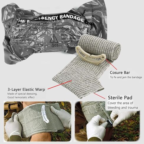 Trauma Refill Bleeding Control Pack Feat Med Pack | TQ-12 | Bandage | Adhesive Bandages | Wound Dressing | Emergency Blanket for Camping Hiking (Tourniquets Set) in Saudi Arabia