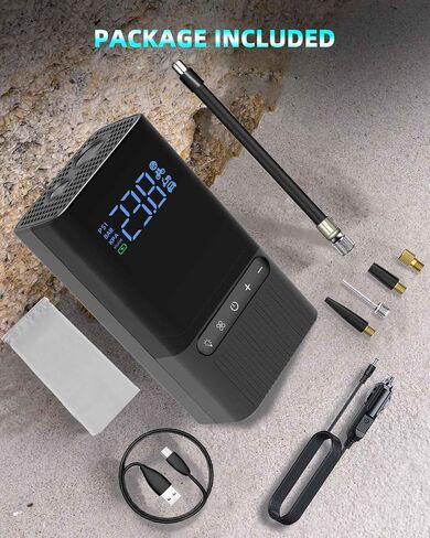 Tire Inflator Electric Bike Pump - 150PSI Portable Air Pump with Pressure Gauge, 6000mAh Electric Ball Pump with Schrader/Dunlop/Presta Valve for Road, Mountain Bicycles, E-Bike, Motorcycle, Balls in Saudi Arabia
