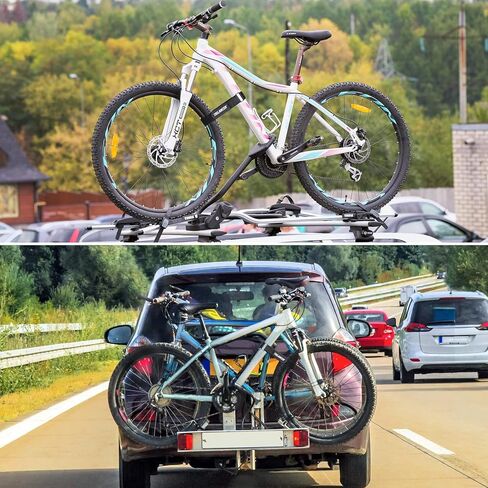 أحزمة حامل الدراجة، 4 عبوات من Pepbee حزام تثبيت عجلة الدراجة قابل للتعديل مع خطاف وحلقة للسيارة والتركيب على الحائط، للنقل والتخزين (26 بوصة × 1.5 بوصة)، أصفر in Kuwait