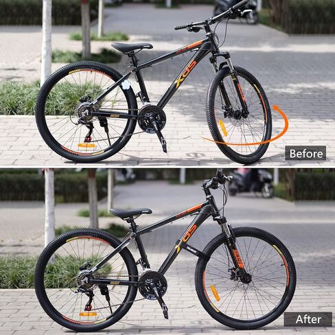 أحزمة حامل الدراجة، 4 عبوات من Pepbee حزام تثبيت عجلة الدراجة قابل للتعديل مع خطاف وحلقة للسيارة والتركيب على الحائط، للنقل والتخزين (26 بوصة × 1.5 بوصة)، أصفر in Kuwait