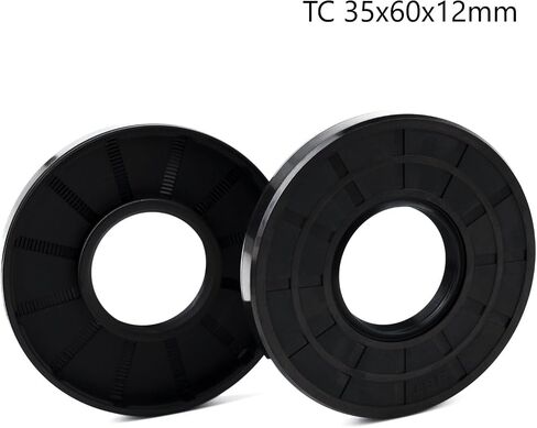 XiKe ختم عمود الزيت، أختام الشفاه، TC 36x60x12 مم غطاء مطاطي النتريل شفة مزدوجة مع زنبرك، أختام زيت لتحمل مهاوي، مهاوي دوارة، إلخ، حزمة سوداء من 2 in Saudi Arabia