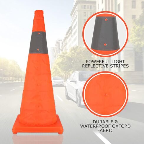 2 حزمة من مخاريط السلامة المرورية القابلة للطي مقاس 28 بوصة، مخاريط وقوف السيارات البرتقالية، مخاريط الطريق الآمنة القابلة للطي لموقف السيارات وممارسة القيادة in Kuwait