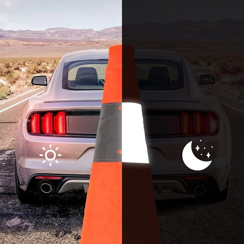 2 حزمة من مخاريط السلامة المرورية القابلة للطي مقاس 28 بوصة، مخاريط وقوف السيارات البرتقالية، مخاريط الطريق الآمنة القابلة للطي لموقف السيارات وممارسة القيادة in Kuwait