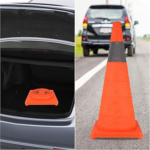 2 حزمة من مخاريط السلامة المرورية القابلة للطي مقاس 28 بوصة، مخاريط وقوف السيارات البرتقالية، مخاريط الطريق الآمنة القابلة للطي لموقف السيارات وممارسة القيادة in Kuwait