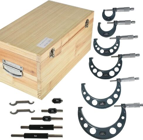 4-Pack Outside Micrometer Set 0-4In Precision Machinist Tools W/Carbide Tips and Ratchet Stop in Saudi Arabia