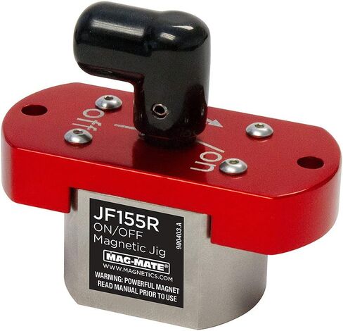 MAG-Mate JP155R On/Off Fixture Magnet, General Purpose Non-Flanged Magnets, Rare Earth Magnet with 155 lb. Lifting Capacity, 2.18" H x 1.25" W x 2.64" L, Silver/Red in Saudi Arabia