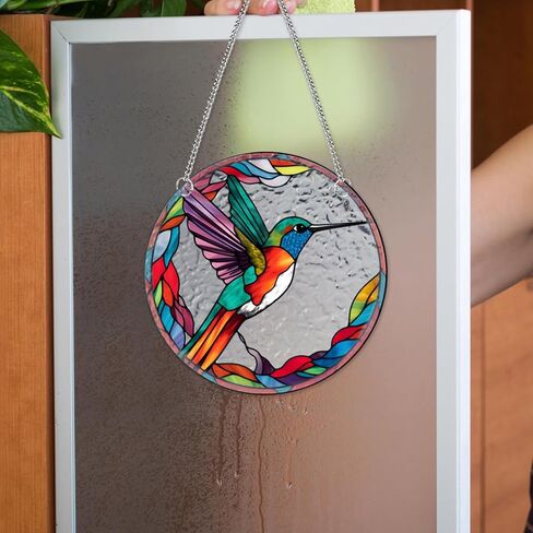 Northern Red Cardinal Memorial Gifts Stained Acrylic Window Hangings,Sun Catchers Indoor Window, Red Bird Ornaments for Kitchen Window,Housewarming Bird Suncatcher Gift for Women Grandma,Mom in Saudi Arabia