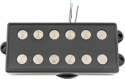 Artec MMC6 Ceramic Magnet Soapbar Style Bass Pickup Neck Bridge Pickups Set 14.6K for 6-String MusicMan Style Bass, Black in Saudi Arabia