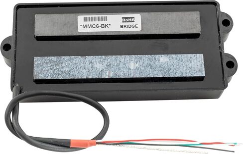 Artec MMC6 Ceramic Magnet Soapbar Style Bass Pickup Neck Bridge Pickups Set 14.6K for 6-String MusicMan Style Bass, Black in Saudi Arabia