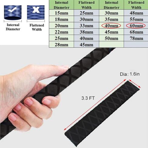 3.3 FT Dia 1.6'' Fishing Rod Shrink Wrap Tubing Heat Shrink Grip Non Slip Waterproof Hand Grip Wrap, Black in Saudi Arabia