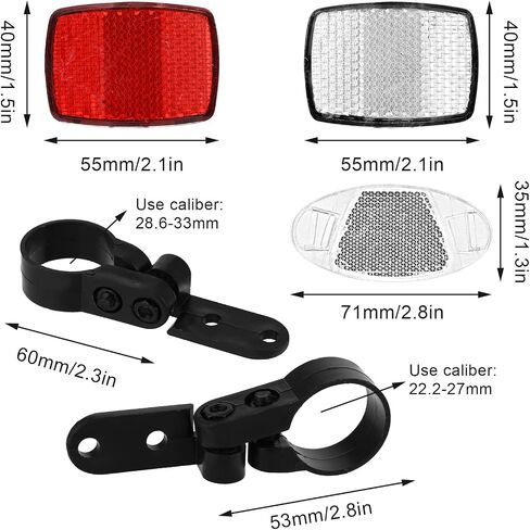 8 PCS Bike Front and Rear Reflectors Kit Bike Wheel Spoke Reflectors Accessories Bicycle Light Safety Warning Reflectors for Night Cycling, Handlebar, Seatpost in Saudi Arabia