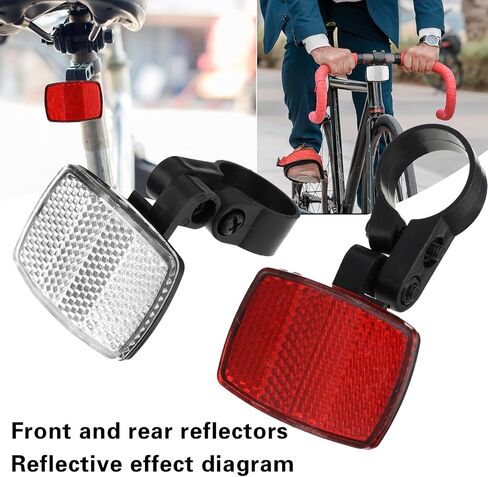 8 PCS Bike Front and Rear Reflectors Kit Bike Wheel Spoke Reflectors Accessories Bicycle Light Safety Warning Reflectors for Night Cycling, Handlebar, Seatpost in Saudi Arabia