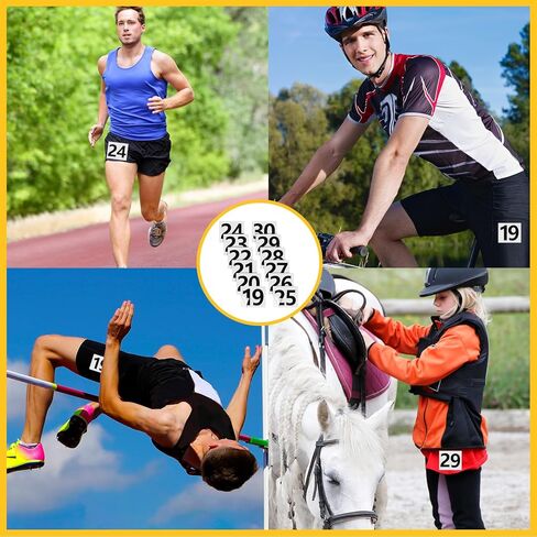 Jexine 300 قطعة 19-30 رياضيًا أرقام الورك 25 مجموعة لكل منها في تسلسل 19 حتى 30 أرقام المنافسين في المضمار والميدان ذاتية اللصق مقاومة للماء من الفينيل لعلامات الأعمال المدرسية صندوق البريد in Kuwait