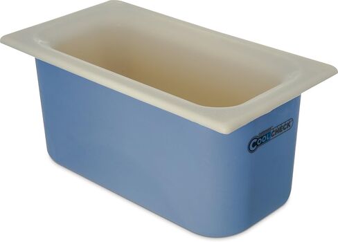 Carlisle FoodService Products CM1102C1402 Coldmaster CoolCheck 6" Deep Third-Size Insulated Food Pan, 4 Quart, Color Changing, White and Blue in Saudi Arabia