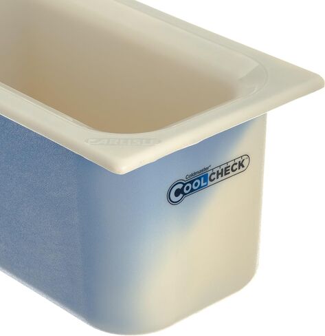 Carlisle FoodService Products CM1102C1402 Coldmaster CoolCheck 6" Deep Third-Size Insulated Food Pan, 4 Quart, Color Changing, White and Blue in Saudi Arabia