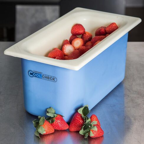 Carlisle FoodService Products CM1102C1402 Coldmaster CoolCheck 6" Deep Third-Size Insulated Food Pan, 4 Quart, Color Changing, White and Blue in Saudi Arabia
