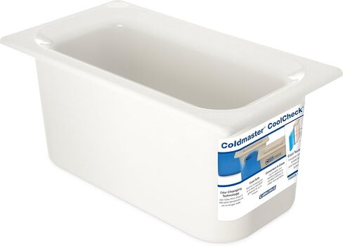 Carlisle FoodService Products CM1102C1402 Coldmaster CoolCheck 6" Deep Third-Size Insulated Food Pan, 4 Quart, Color Changing, White and Blue in Saudi Arabia