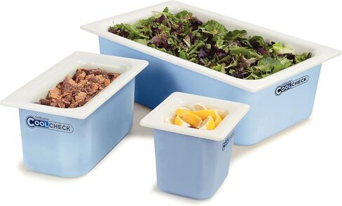 Carlisle FoodService Products CM1102C1402 Coldmaster CoolCheck 6" Deep Third-Size Insulated Food Pan, 4 Quart, Color Changing, White and Blue in Saudi Arabia