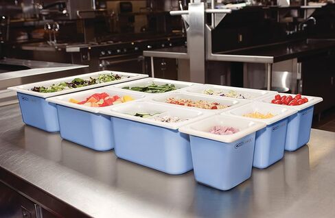 Carlisle FoodService Products CM1102C1402 Coldmaster CoolCheck 6" Deep Third-Size Insulated Food Pan, 4 Quart, Color Changing, White and Blue in Saudi Arabia