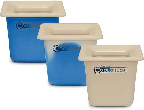 Carlisle FoodService Products CM1102C1402 Coldmaster CoolCheck 6" Deep Third-Size Insulated Food Pan, 4 Quart, Color Changing, White and Blue in Saudi Arabia