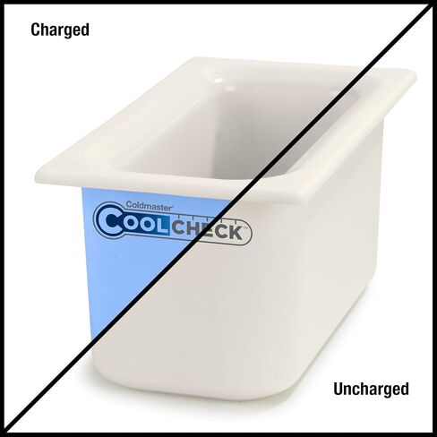 Carlisle FoodService Products CM1102C1402 Coldmaster CoolCheck 6" Deep Third-Size Insulated Food Pan, 4 Quart, Color Changing, White and Blue in Saudi Arabia