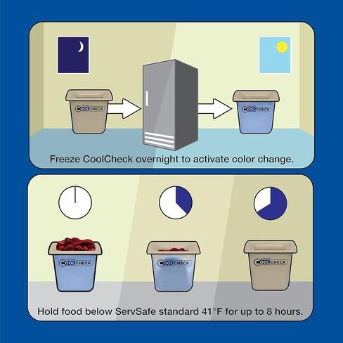 Carlisle FoodService Products CM1102C1402 Coldmaster CoolCheck 6" Deep Third-Size Insulated Food Pan, 4 Quart, Color Changing, White and Blue in Saudi Arabia