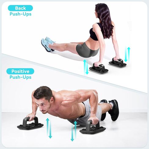 2-in-1 Push-Up Bar and Ab Roller for Men - Lightweight Portable Pushup Handles, Perfect Pushups Equipment, Ab Wheel Roller for Abs Workout - Ideal Push Up Stand and Exercise Wheel Combo - Home Gym Fitness Equipment, Core Trainer, Upper Body Workout Gear,  in Saudi Arabia