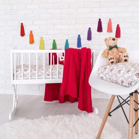 Big Size Tassel Garland H3.1in Polyester Yarn Black Pom Pom Tassel Banner Decorative Wall Hanging for Home Decoration Wedding Birthday Baby Shower Party Supplies (Black) in Saudi Arabia