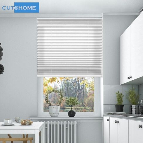 BlindsAvenue Custom Size Cut-4-You Cordless Pleated Window Shades, Light-Filtering Fawn, Size 19W X 64L (Fawn, 19W X 64L) in Kuwait