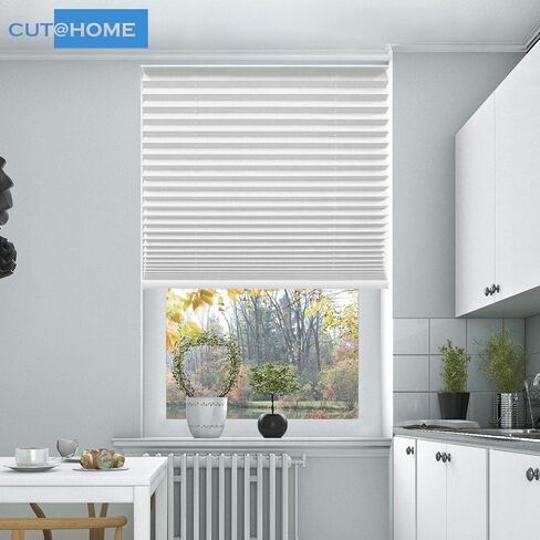 BlindsAvenue Custom Size Cut-4-You Cordless Pleated Window Shades, Light-Filtering Fawn, Size 19W X 64L (Fawn, 19W X 64L) in Kuwait