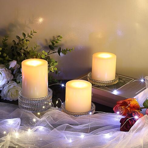 5 قطع من أطباق الشموع الزجاجية الشفافة من OWNMY، مقاس 10.16 سم، حاملات شموع عمودية زجاجية، قواعد شموع زجاجية عمودية، صواني شموع مستديرة، ألواح شموع عمودية زجاجية حديثة لقطع مركزية لطاولات الزفاف، شفافة in Kuwait