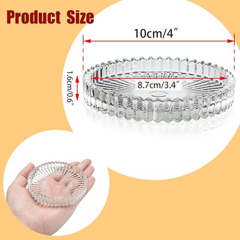 5 قطع من أطباق الشموع الزجاجية الشفافة من OWNMY، مقاس 10.16 سم، حاملات شموع عمودية زجاجية، قواعد شموع زجاجية عمودية، صواني شموع مستديرة، ألواح شموع عمودية زجاجية حديثة لقطع مركزية لطاولات الزفاف، شفافة in Kuwait