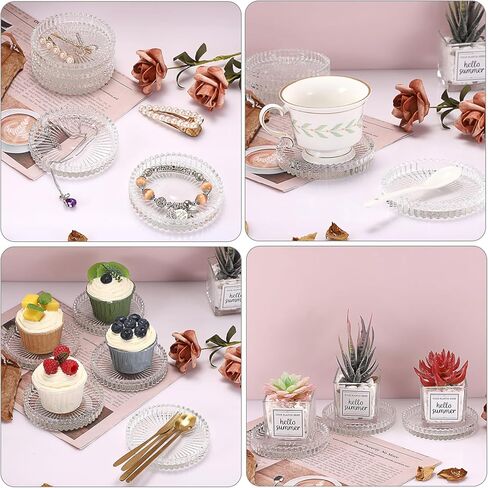 5 قطع من أطباق الشموع الزجاجية الشفافة من OWNMY، مقاس 10.16 سم، حاملات شموع عمودية زجاجية، قواعد شموع زجاجية عمودية، صواني شموع مستديرة، ألواح شموع عمودية زجاجية حديثة لقطع مركزية لطاولات الزفاف، شفافة in Kuwait