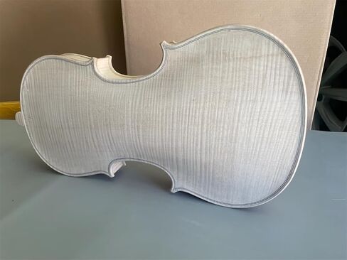 4/4 Professional White Violin Flame Maple Back Spruce Top Handmade Unfinished Luthier DIY Violin (5 String violin 4/4 include all the Violin Parts) in Saudi Arabia