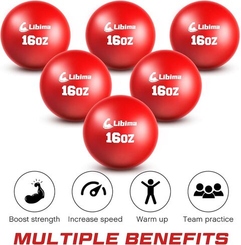 20 Pcs Weighted Training Baseballs and Softballs Practice Heavy Balls for Trainer Baseball Training Balls for Pitching Hitting Improve Power Equipment, Red in Saudi Arabia