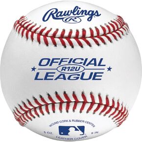 Rawlings | R12U Youth Game Baseballs | Ages 12 & Under | Leather Cover | Box of 24
