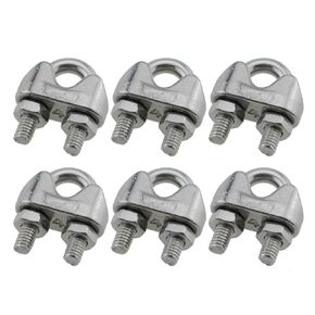 6PCS 23MM/0.90Inch Bolt Saddle Fastener M4 Wire Rope Cable Clip Silver 304 Stainless Steel Snap Head Suitable for Tent Rope Fixing and Guardrail System and Rope Loading