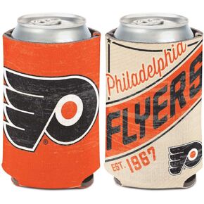 Fanatics NHL Philadelphia Flyers Vintage Logo Can Cooler 1-Pack 12 oz. (Foldable, 2-Sided Design)