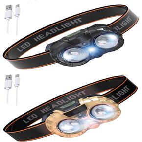 2 pcs Headlamp, headlamp Flashlight, LED headlamp, Built-in Strong Light COB Charging with Sensor Waterproof Design, Multi-Function Induction headlamp Outdoor Multi-Purpose Mini headlamp