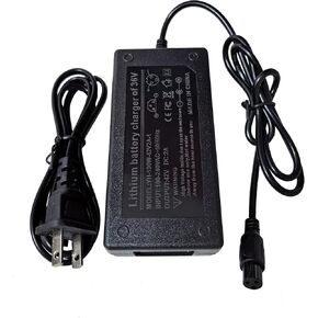 0.31inch 42V 2A Power Adapter with 3-Prong Inline Connector for Dirt Quad, Pocket Mod, Sports Mod 36V Lithium Battery Power Supply - Compact/Portable Charger