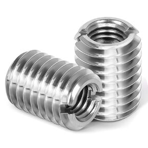 M6-1.0 Female to M8-1.25 Male Threaded Insert Reducing Nut 15mm, Insert Nut Screw Reducer Conversion, Stainless Steel, 10 PCS