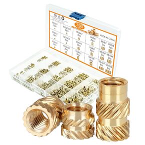 350 pcs Threaded Inserts M2 M2.5 M3 M4 M5 M6 Internal Thread knurled Nuts, Metric hot Insert Brass Thread Insert Nuts, for 3D Printing Project Components or Plastic kit