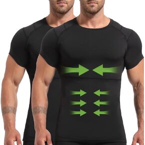 Lgtfy Mens Compression Shirt, Slimming Body Shaper Vest, Gynecomastia Tummy Control Undershirt, Workout Tank Top
